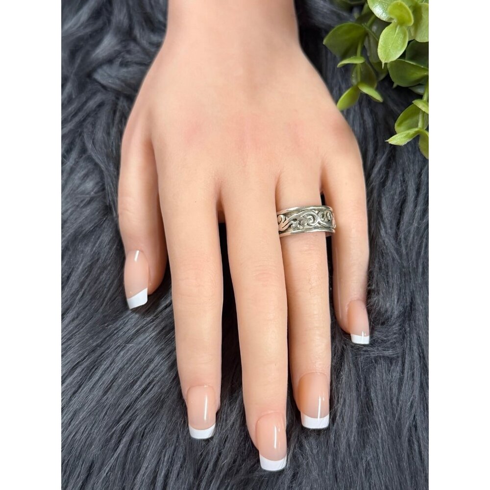 Silver 925 Scroll Spinner Ring - image 5